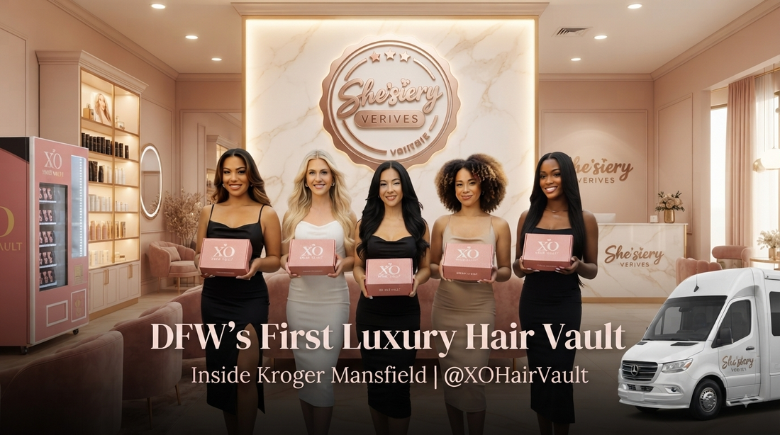 Xo hair vault models showcasing how the Hair AND Beauty TECH-ENABLED machine works